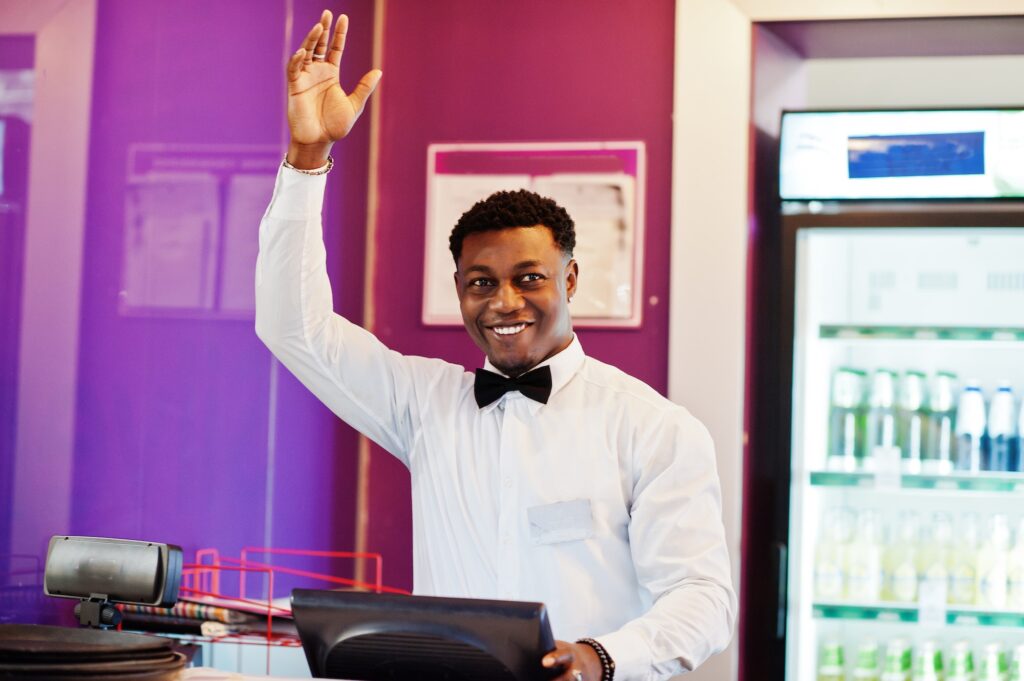 Bartender at bar